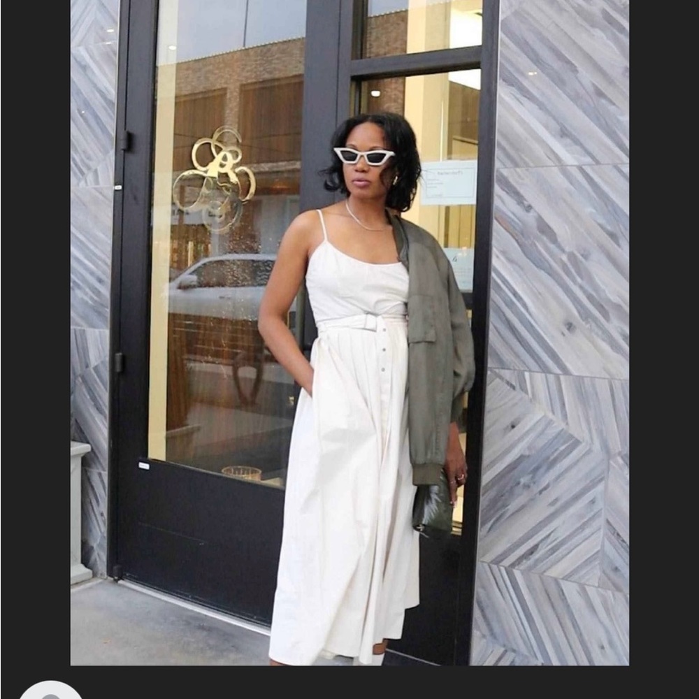 Future Collective with Reese Blutstein, Women's Strappy Pleated Midi Dress Cream